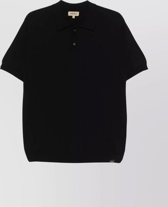Woolrich ribbed knit short-sleeve polo shirt