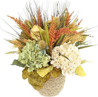 Creative Displays Inc. Handmade Fall Centerpiece In Fluted Metal Vase