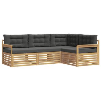 vidaXL Conjunto De Sof&aacute;s De Exterior 5 Pcs Blanco Y Antracita Vidaxl