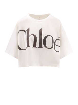 Chlo&eacute; Cotton T-Shirt With Maxi Logo On The Front-Donna