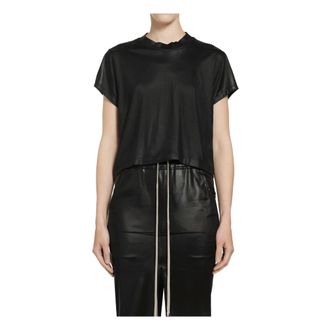 Rick Owens T-Shirts, female, Black, Size: L Cropped Small Level T