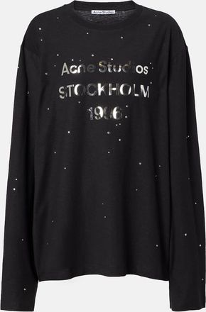 Acne Studios Embellished logo cotton and hemp jersey T-shirt