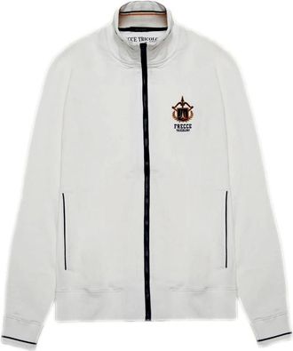Aeronautica Tricolori Pijl Geborduurde Witte Sweater - Heren - Vesten met rits - Wit - 4XL - Katoen - Hoodies & sweatvesten