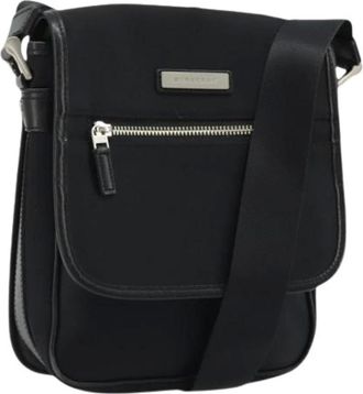Burberry Pre-owned Cross Body Bags, female, Black, Size: ONE SIZE Pre-owned Nylon Shoulder Bag