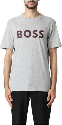 HUGO BOSS Heren, Tops, Grijs, Maat: 2XL Katoen
