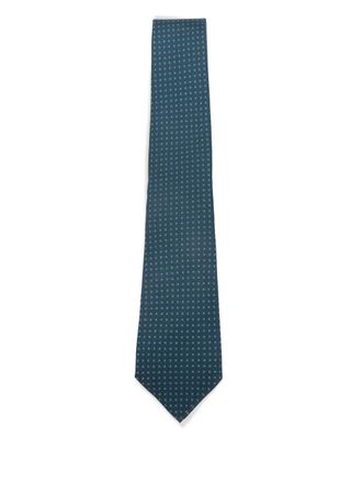 Kiton patterned silk tie - Blue
