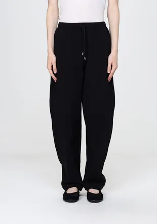 Sportmax Pantaloni jogging wide leg in cotone stretch con coulisse in vita