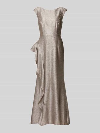 Adrianna Papell Abendkleid mit Volants in Gold, Größe 38