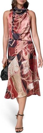 DKNY Burnout Sleeveless Cowl Neck Dress in Burnout Multi at Nordstrom, Size 10