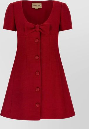 Valentino Garavani bow detail dress scoop neckline