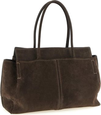 Tod's Womens Brown Calfskin Handbag Bag