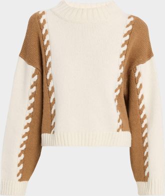 Eleven Six Alexis Color-Blocked Alpaca-Blend Sweater