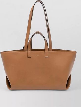 A.P.C. leather shoulder tote bag double handle