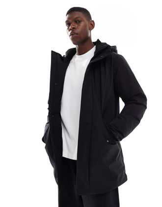 Only & Sons Parka waterproof nero con cappuccio