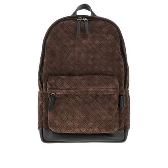 Bottega Veneta Intrecciato suede leather backpack Man One Size