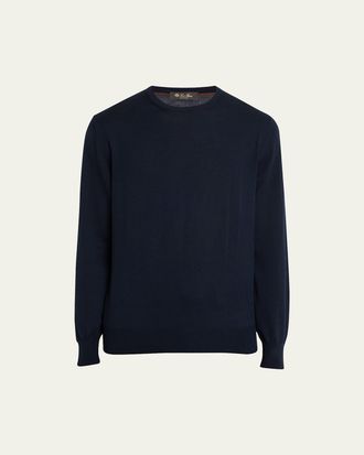 Loro Piana Mens Girocollo Cash Light Crewneck Sweater