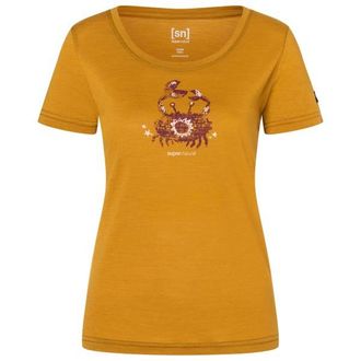 super.natural Mrs Crab Tee Merinoshirt f&uuml;r Damen | dried tobacco / various