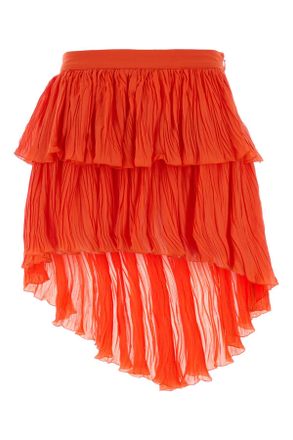 Blumarine Coral Crepe Mini Skirt