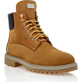 Philipp Plein Nabuk Low Flat Boots Men in Beige at Nordstrom, Size 46