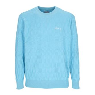 Obey Sky Blue Crewneck Jumper Lightweight Cotton