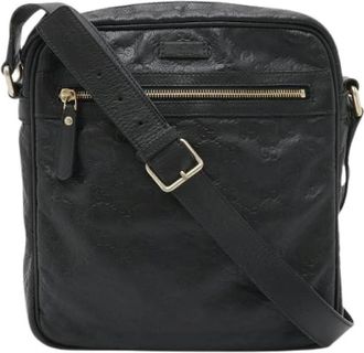Gucci Pre-owned Guccissima Leren Schoudertas - Heren - Vintage Schoudertas - Zwart - ONE Size - Leer - Vintage
