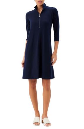 Karen Kane Half Zip Travel Jersey Dress in Navy at Nordstrom, Size X-Small