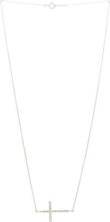 Tiffany & Co. & Co. Silver Paloma Picasso Hammered Sideways Cross Pendant Necklace (Authentic Pre-Loved)