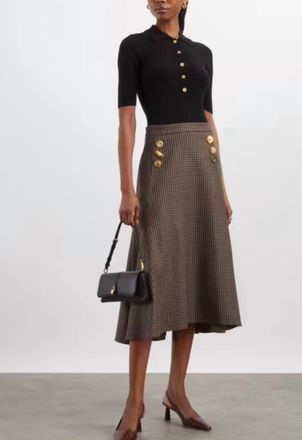 Fran&ccedil;oise Gia Skirt In Tweed Brown