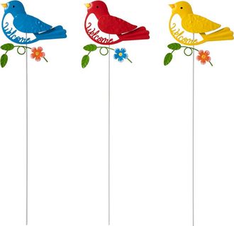 Glitzhome 16H Set of 3 Metal Bird Picks in Yellow at Nordstrom, Size Medium