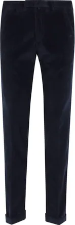 BRIGLIA 1949 Blue 1000R Tencel Velvet Straight-Leg Pants