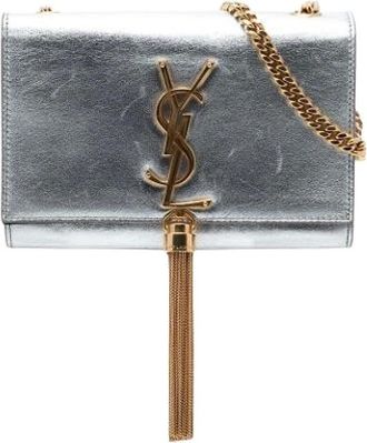Saint Laurent Pre-owned Cross Body Bags, female, Gray, Size: ONE SIZE Pre-owned The Kate