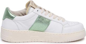 Saint Sneakers Witte/groene tennisschoenen gemaakt in Itali&euml; - Dames - Sneakers - Wit - 36 EU - Schoenen