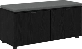 vidaXL Banco De Entrada Con Coj&iacute;n Roble Negro 100 X 38 X 46 Cm Vidaxl