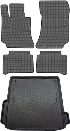 OEM Juego De Alfombrillas De Goma Para Coche Y Maletero Para Mercedes Clase E W212 Familiar (2009-10.2016)