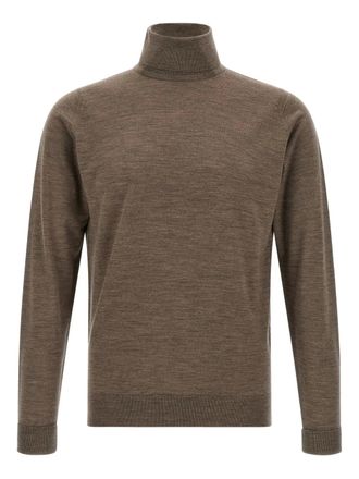 John Smedley turtleneck merino-wool sweater - Brown