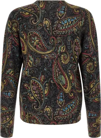 Etro Paisley-Jacquard Wool Sweater - Charcoal
