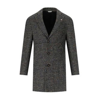 Manuel Ritz Gray Melange Single-Breasted Coat