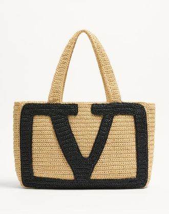 Valentino Garavani Valentino Garavani Viva Superstar Large Raffia Shopping Bag Wo