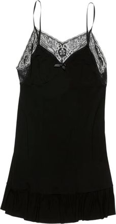 Acne Studios lace-trim mini dress - women - Viscose/Nylon - 38 - Black