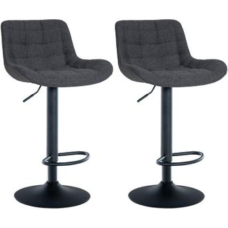Clp Set de 2 Taburetes de bar Tover Negro Tela