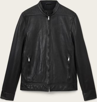 AllSaints Holt Slim Fit Leather Jacket