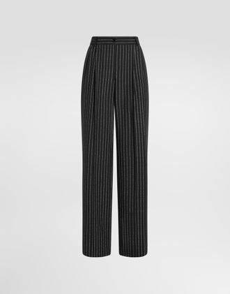 Dolce & Gabbana Pinstripe Wool Trousers - Woman Pants And Shorts Multi-colored 36