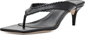 Cinq &agrave; Sept Frankie Kitten Heel Sandals Womens Sandals Black : 10.5 M, Leather