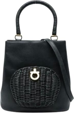 Ferragamo Pre-owned Bucket Bags, female, Black, Size: ONE SIZE Pre-owned Bucket Bag