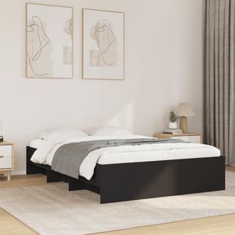 Berkfield Home Bed Frame without Mattress Black 120x190 cm Small Double Engineered Wood