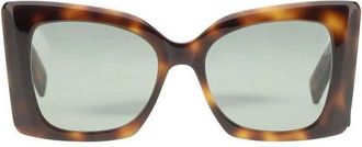 Saint Laurent Sunglasses, female, Brown, Size: ONE SIZE Bold Square Sunglasses with Gold Logo