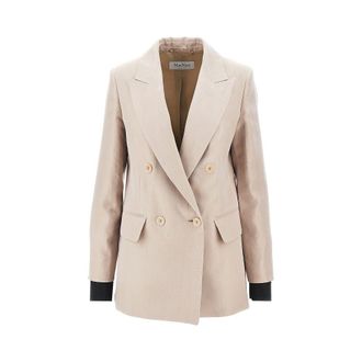 Max Mara Linen and organdy double-breasted jacket Woman 42