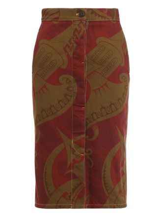 Vivienne Westwood printed midi skirt - Red