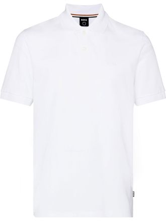 BOSS Pallas embroidered logo polo shirt - White
