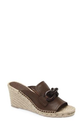 Pedro Garcia Oliveta Wedge Sandal in Chestnut Petite Grain at Nordstrom, Size 10.5Us